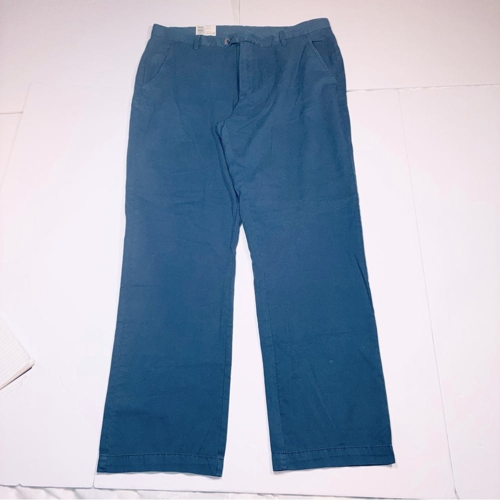 Biltmore Men’s Chino Blue Cotton Pants Size 38x32 New With Tags Flat Front